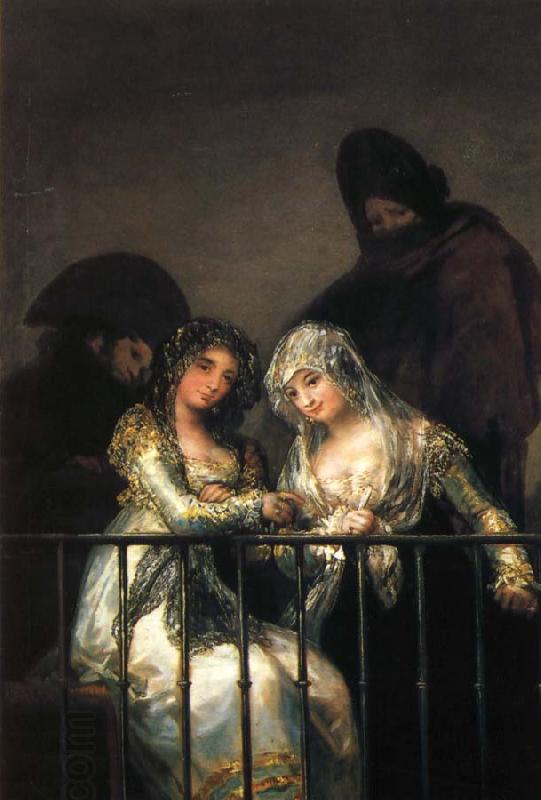 Francisco Goya Majas on a Balcony oil painting picture